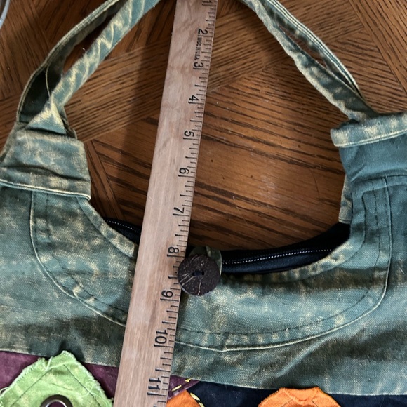 Vintage NEPAL BOHO Hippie PEACE SKULLS Patchwork Shoulder Hippie Bag - Picture 11 of 11